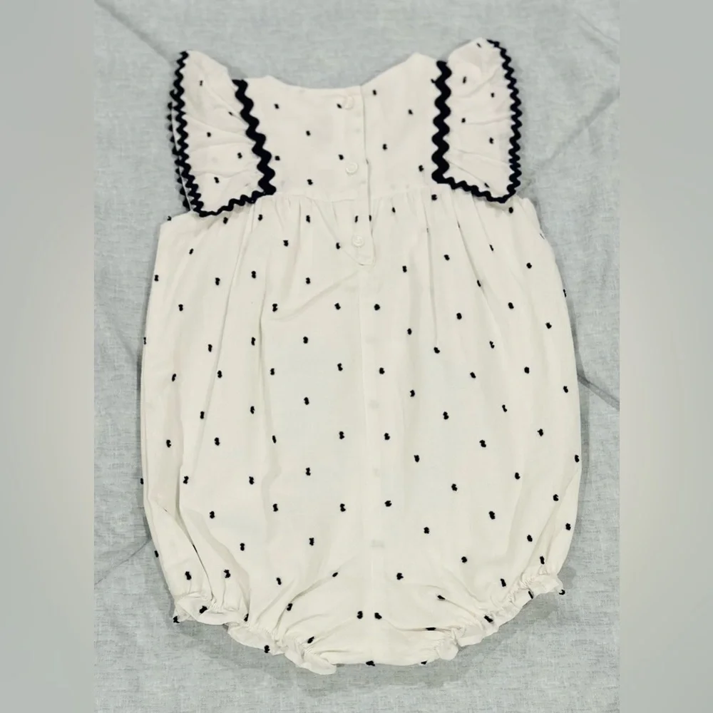 JANIE & JACK BABY CLIP DOT ROMPER - Picture 2 of 2